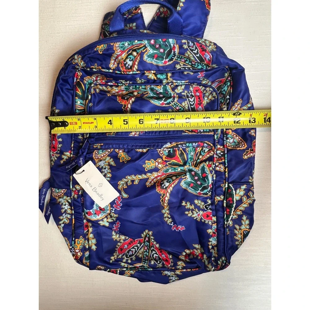 Vera Bradley Packable Backpack Paisley Swirls Blue Lightweight NWT 24541-K44